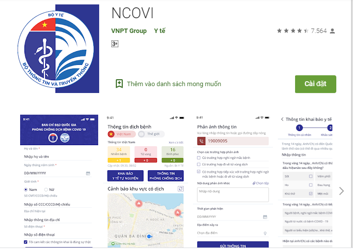 Hình ảnh ứng dụng NCOVI